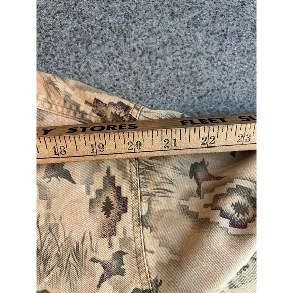 Woolrich Shirt Mens Beige Duck Print Button Up Outdoor Hunting Camping Large - Picture 14 of 16